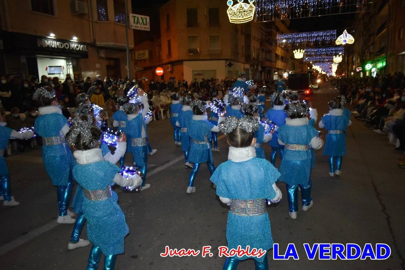 El Cortejo Real que precedía a las carrozas del Melchor, Gaspar y Baltasar, estaba compuesto por distintas carrozas, espectáculos musicales y personajes de fantasía. La Policía Local y el Cuerpo de Bomberos abrieron el recorrido, seguidos de Dafne Dance Academy, Goofy & Donald, Club Gymca VeraCruz, La Sirenita, Academia de Baile EDIG, Pinocho, Escuela de Baile de la Concejalía de Deportes, Las Mariposas, Escuela de Baile Ana, La Bella y la Bestia, la Guardia de Darth Vader y la Banda de Música La Compañía.