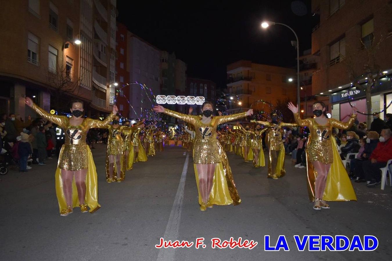 El Cortejo Real que precedía a las carrozas del Melchor, Gaspar y Baltasar, estaba compuesto por distintas carrozas, espectáculos musicales y personajes de fantasía. La Policía Local y el Cuerpo de Bomberos abrieron el recorrido, seguidos de Dafne Dance Academy, Goofy & Donald, Club Gymca VeraCruz, La Sirenita, Academia de Baile EDIG, Pinocho, Escuela de Baile de la Concejalía de Deportes, Las Mariposas, Escuela de Baile Ana, La Bella y la Bestia, la Guardia de Darth Vader y la Banda de Música La Compañía.