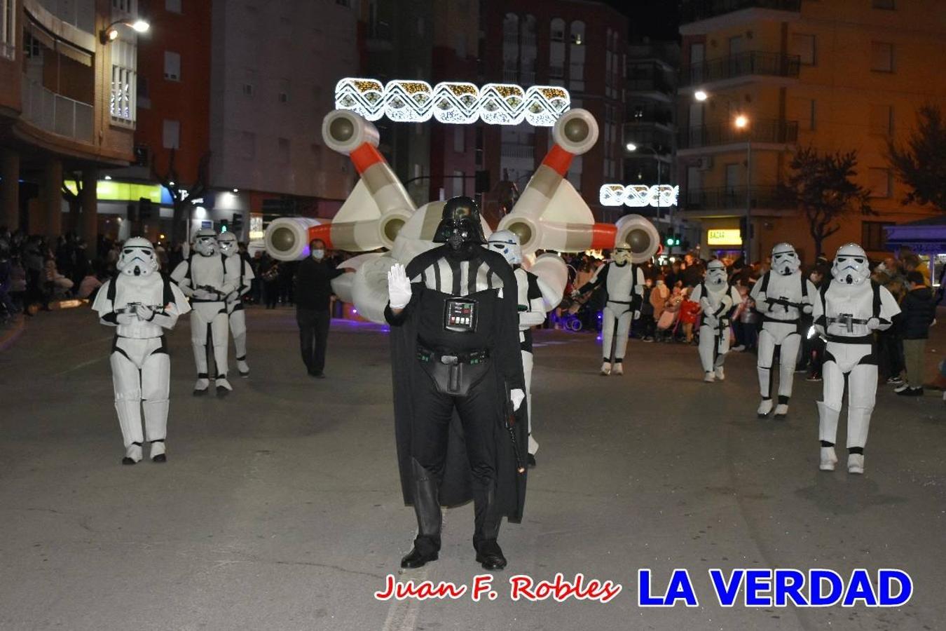 El Cortejo Real que precedía a las carrozas del Melchor, Gaspar y Baltasar, estaba compuesto por distintas carrozas, espectáculos musicales y personajes de fantasía. La Policía Local y el Cuerpo de Bomberos abrieron el recorrido, seguidos de Dafne Dance Academy, Goofy & Donald, Club Gymca VeraCruz, La Sirenita, Academia de Baile EDIG, Pinocho, Escuela de Baile de la Concejalía de Deportes, Las Mariposas, Escuela de Baile Ana, La Bella y la Bestia, la Guardia de Darth Vader y la Banda de Música La Compañía.