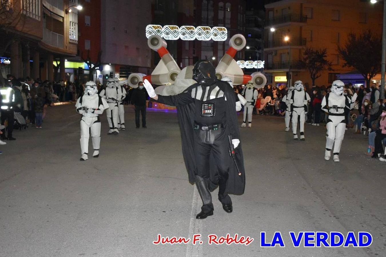 El Cortejo Real que precedía a las carrozas del Melchor, Gaspar y Baltasar, estaba compuesto por distintas carrozas, espectáculos musicales y personajes de fantasía. La Policía Local y el Cuerpo de Bomberos abrieron el recorrido, seguidos de Dafne Dance Academy, Goofy & Donald, Club Gymca VeraCruz, La Sirenita, Academia de Baile EDIG, Pinocho, Escuela de Baile de la Concejalía de Deportes, Las Mariposas, Escuela de Baile Ana, La Bella y la Bestia, la Guardia de Darth Vader y la Banda de Música La Compañía.
