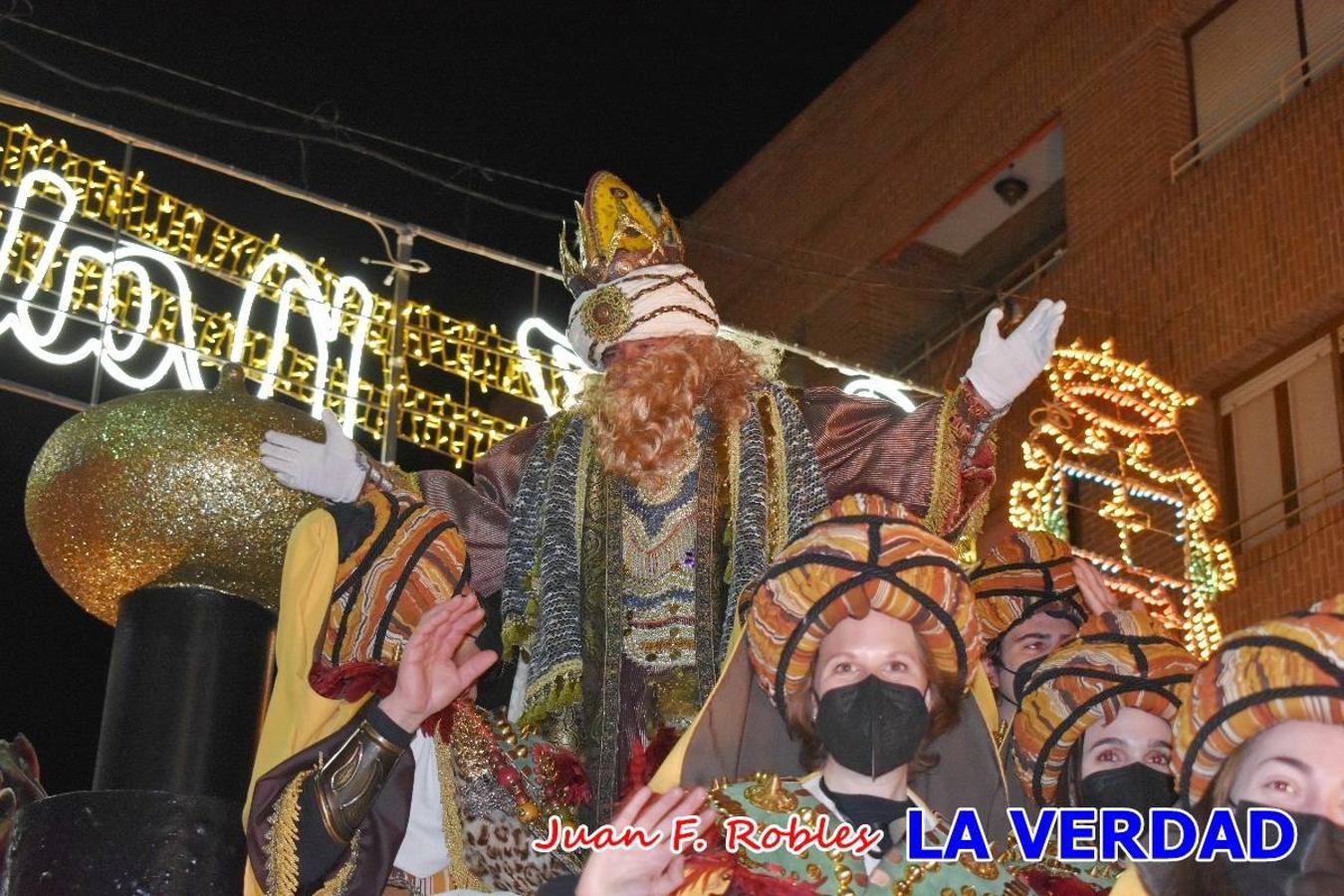 El Cortejo Real que precedía a las carrozas del Melchor, Gaspar y Baltasar, estaba compuesto por distintas carrozas, espectáculos musicales y personajes de fantasía. La Policía Local y el Cuerpo de Bomberos abrieron el recorrido, seguidos de Dafne Dance Academy, Goofy & Donald, Club Gymca VeraCruz, La Sirenita, Academia de Baile EDIG, Pinocho, Escuela de Baile de la Concejalía de Deportes, Las Mariposas, Escuela de Baile Ana, La Bella y la Bestia, la Guardia de Darth Vader y la Banda de Música La Compañía.