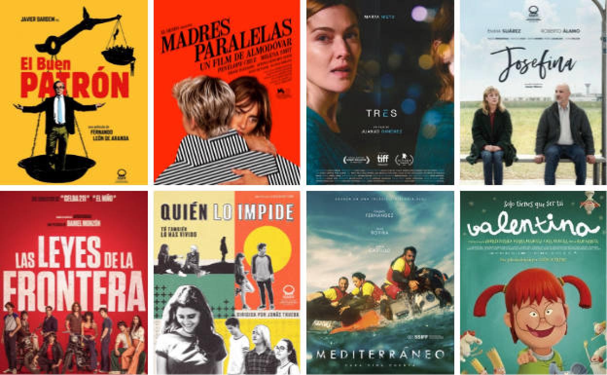 Carteles de varias películas con nominaciones a los Goya.