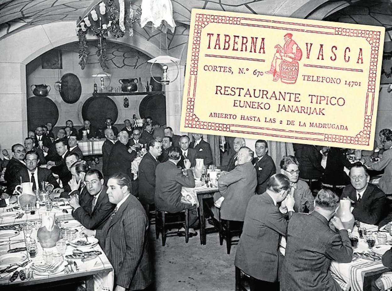 Banquete en la Taberna Vasca, en mayo de 1932. 