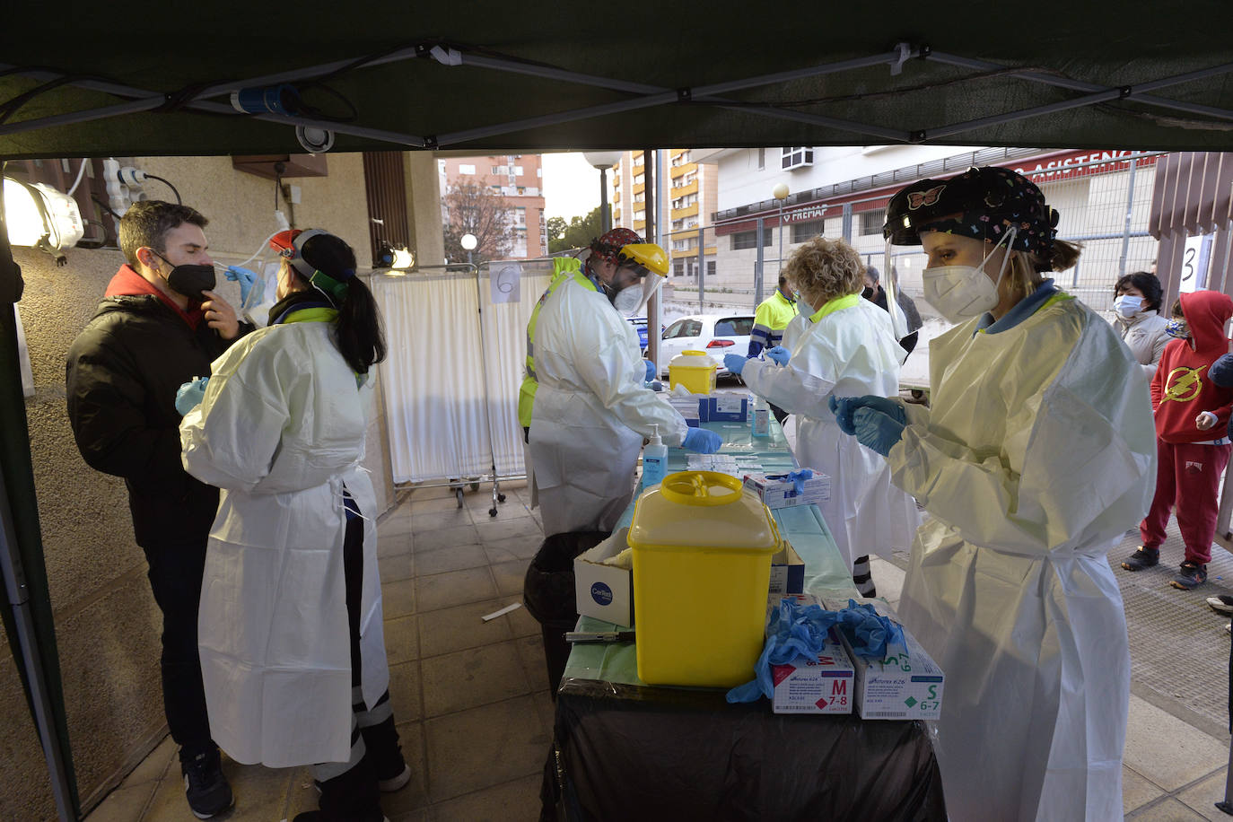 Fotos: Test de antígenos en el centro de salud de San Andrés de Murcia