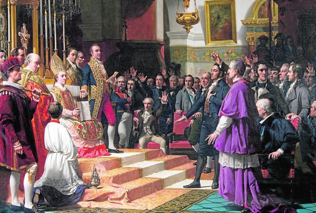 'El juramento de lasCortes de Cádiz en 1810'.