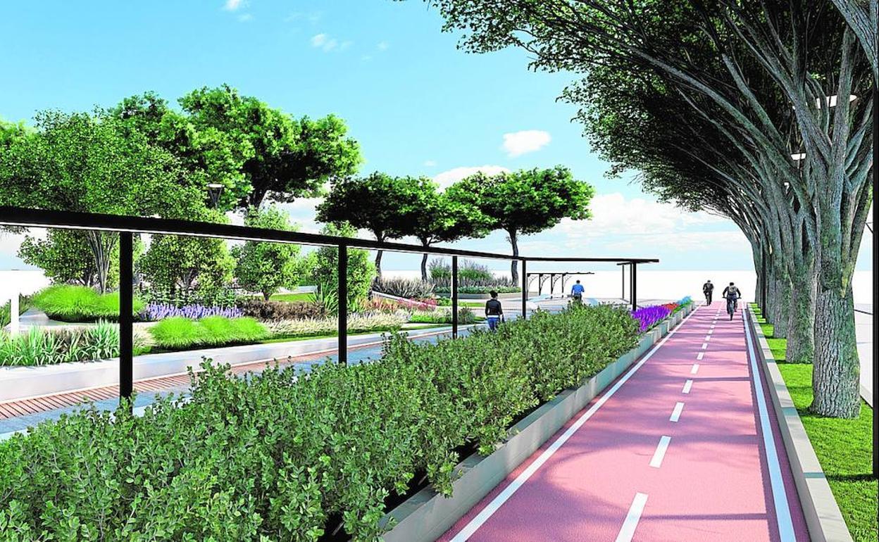 Recreación virtual de cómo quedará el bulevar de Conexión Sur tras las obras proyectadas por el Ayuntamiento.