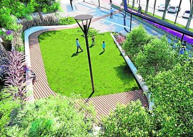 Imagen secundaria 1 - Grupo de imágenes que muestran, en realidad virtual, cómo quedará el bulevar de Conexión Sur tras las obras proyectadas por el Ayuntamiento. 