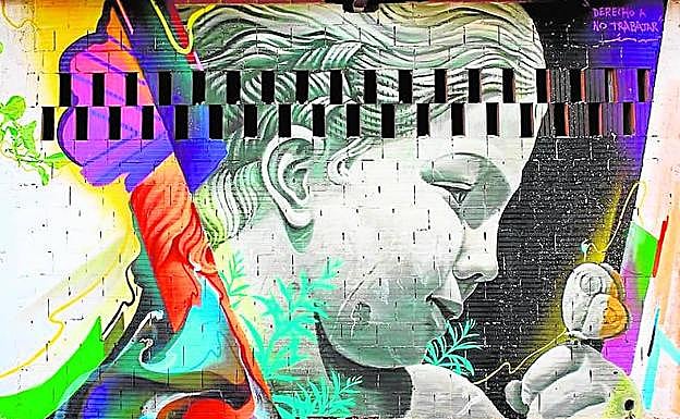 Mural de Kraser en Plaza Cayita.