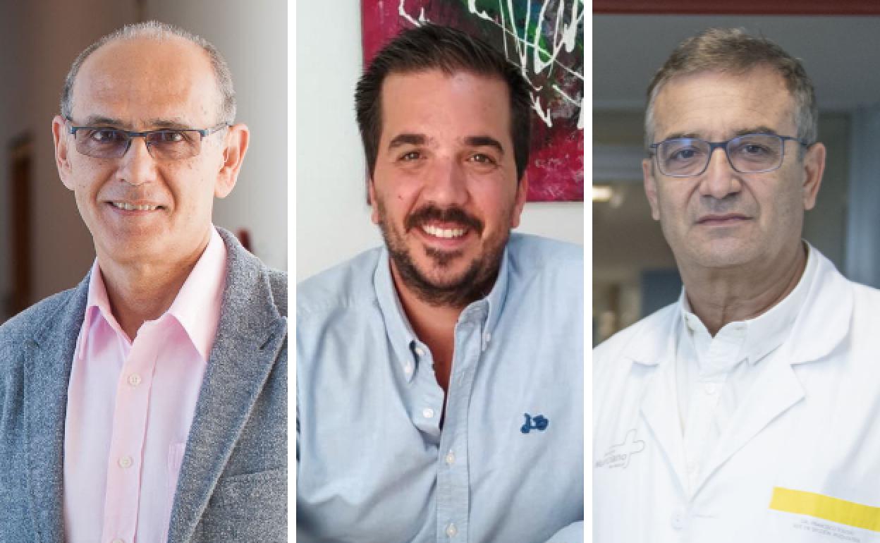El catedrático de Psicobiología Francisco Martínez Selva, el psicólogo clínico Enrique Albacete y el psiquiatra Francisco Toledo.