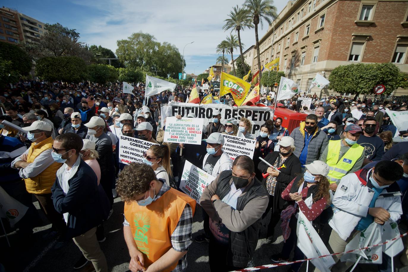 Fotos: Los agricultores salen a la calle en Murcia por la mejora del sector