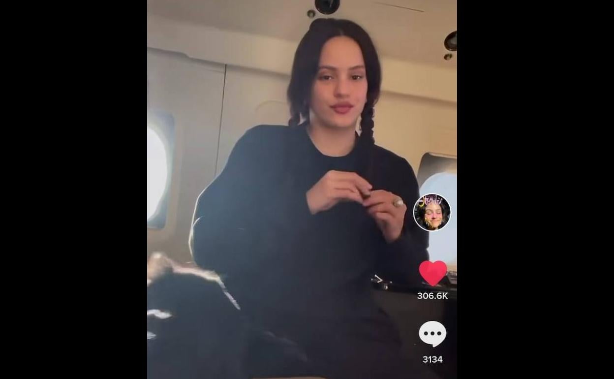 Captura del vídeo que ha compartido en TikTok con un fragmento de la canción 'Chiken Teriyaki'. 