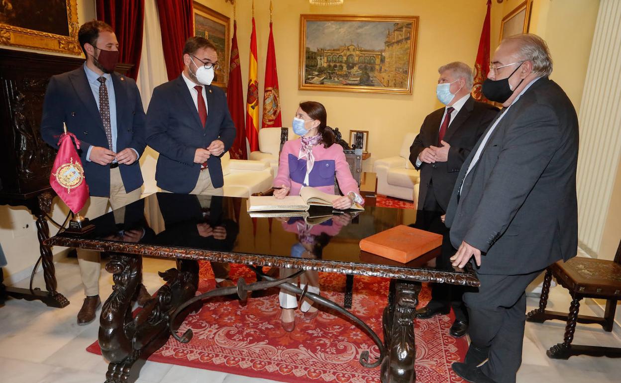 La ministra de Justicia, Pilar Llop, este jueves en Lorca.