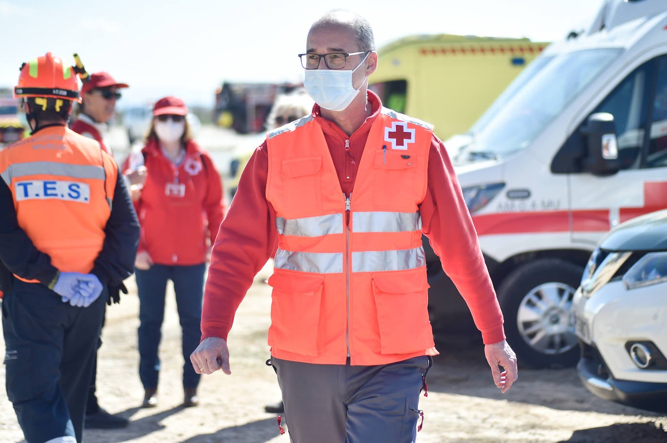 Fotos: Simulacro de accidente aéreo en Corvera para coordinar los servicios implicados en la emergencia