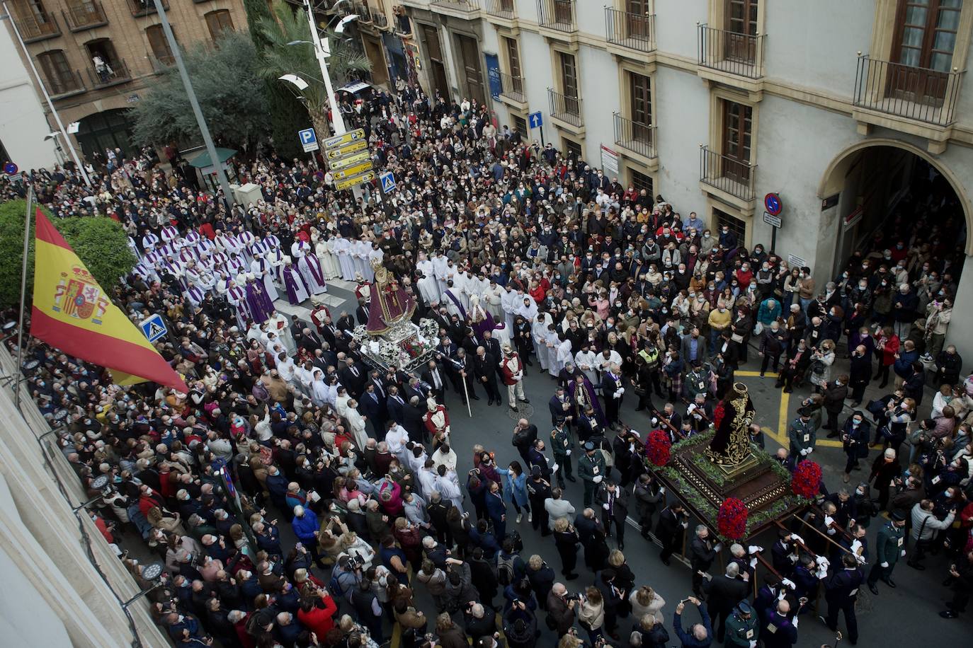 Fotos: Una procesión para la historia de Murcia el día en que la Morenica no pudo bajar del santuario