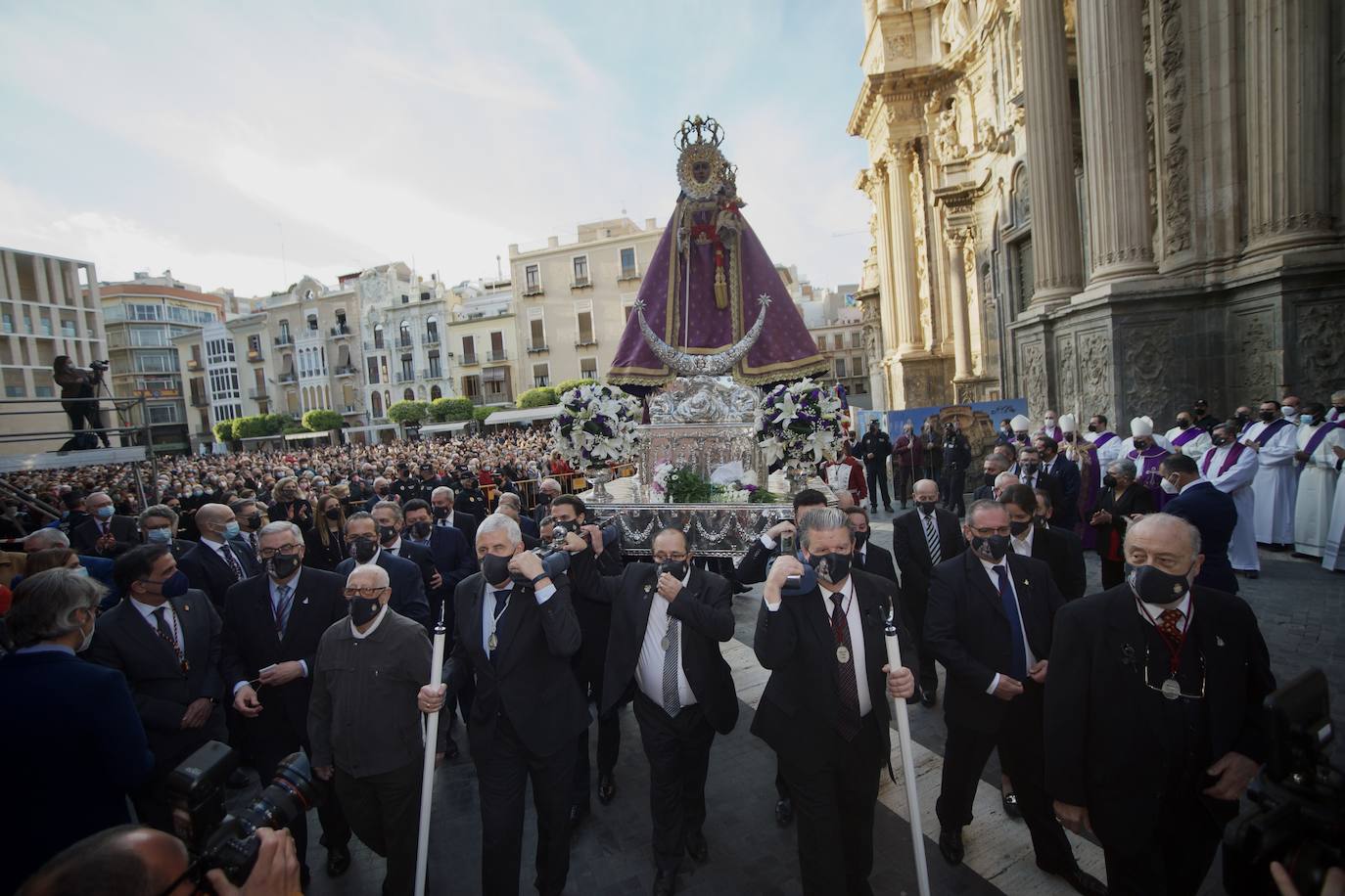 Fotos: Una procesión para la historia de Murcia el día en que la Morenica no pudo bajar del santuario