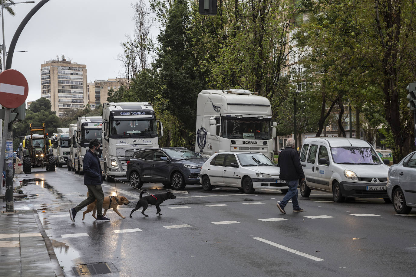 Fotos: Centenares de camioneros colapsan las calles de Cartagena, en imágenes