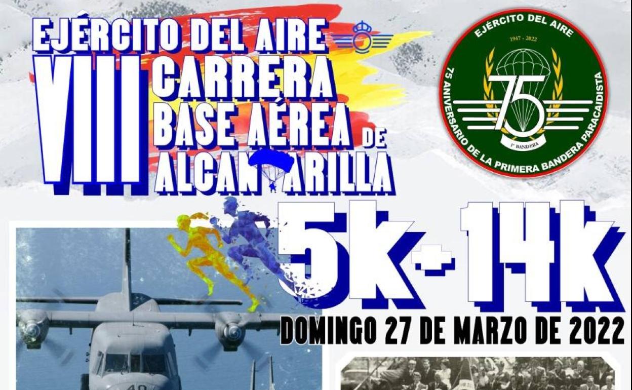 Cartel de la VIII carrera popular de la Base Aérea, que se celebrará en Alcantarilla.