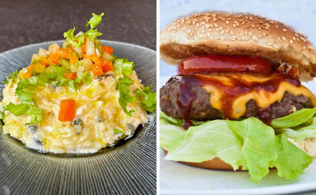 (Otra) ensaladilla rusa y Hamburguesa de cordero a la menta