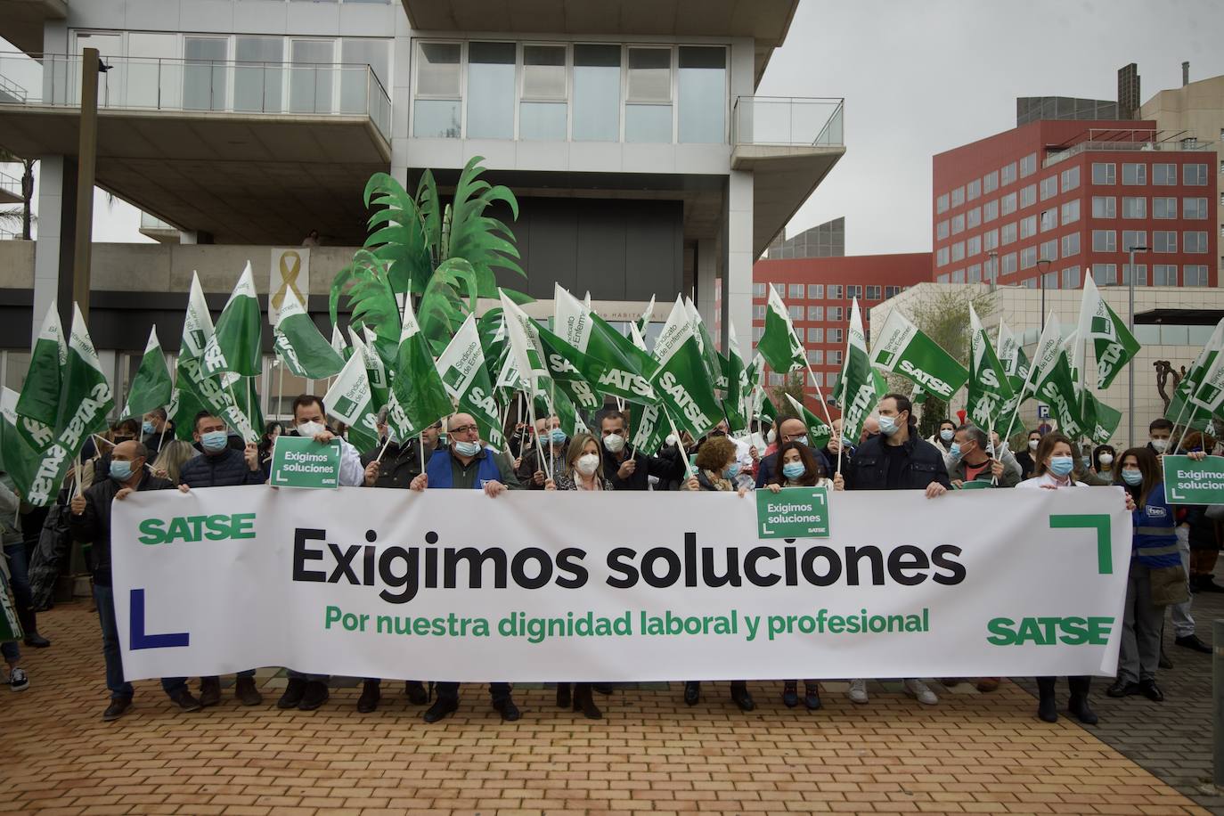 Fotos: Concentración de Satse contra los recortes en los refuerzos Covid