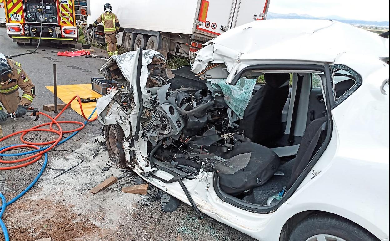 Estado en el que quedó el vehículo tras el accidente. 