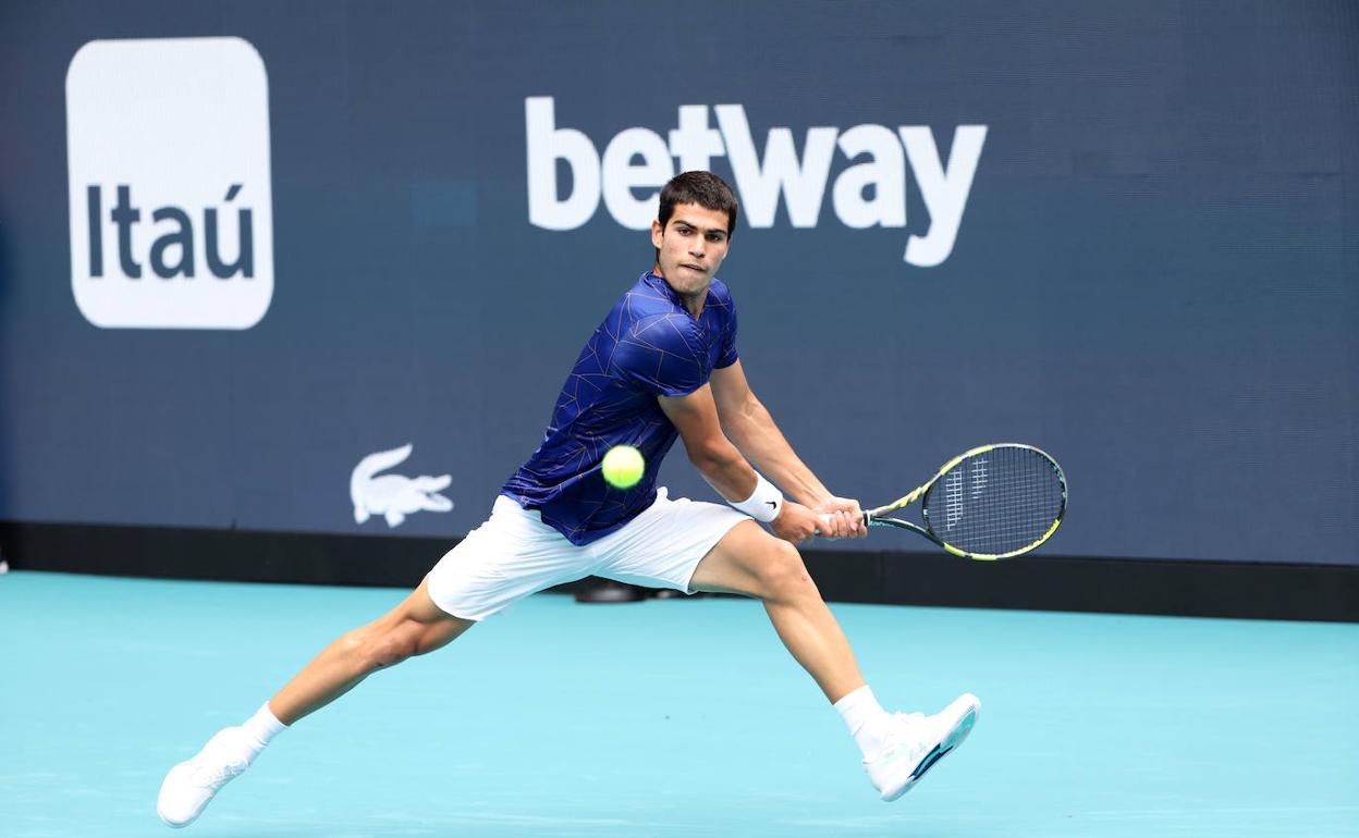 Carlos Alcaraz durante el Miami Open. 