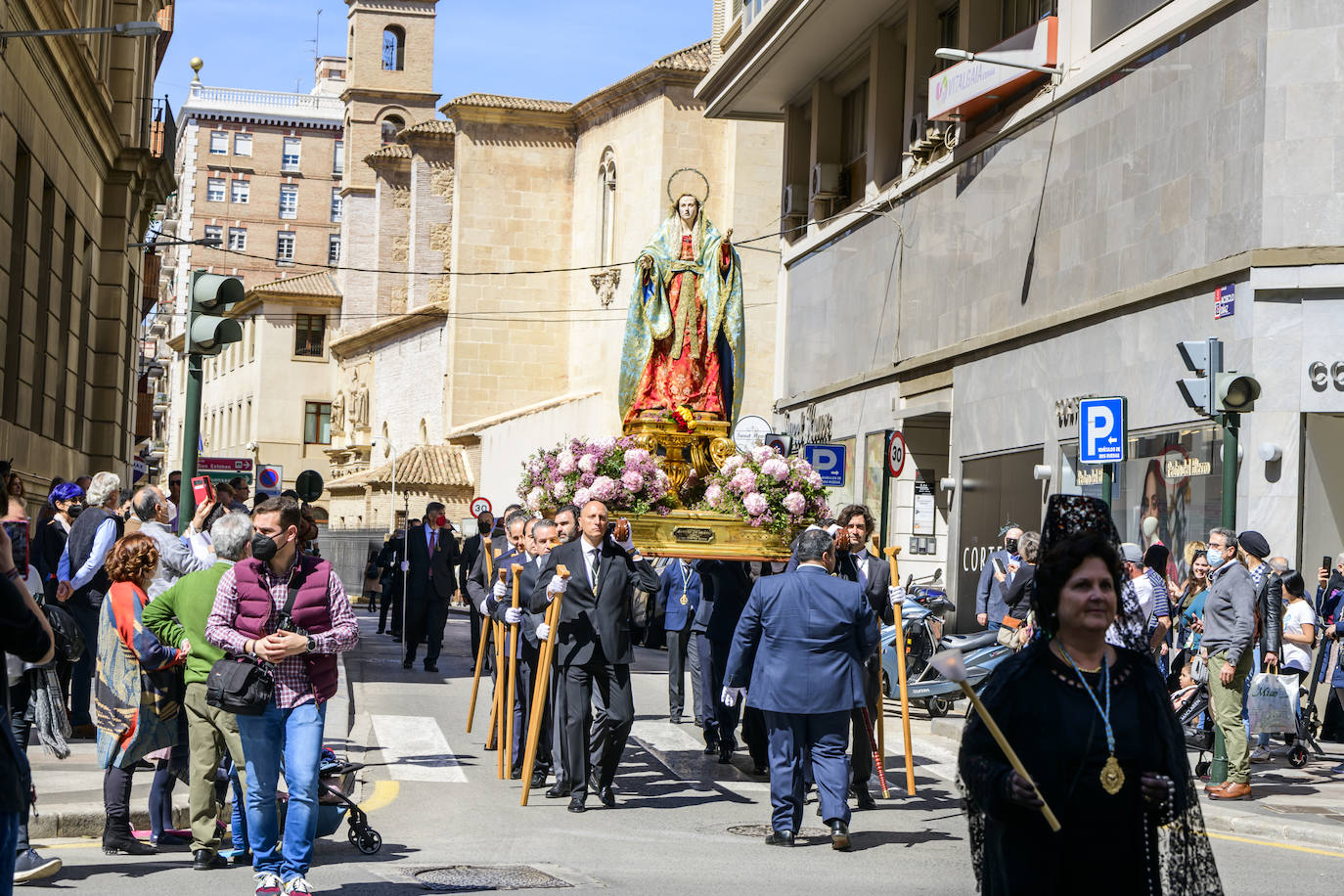 Fotos: El traslado de la Virgen del Primer Dolor en Murcia, en imágenes