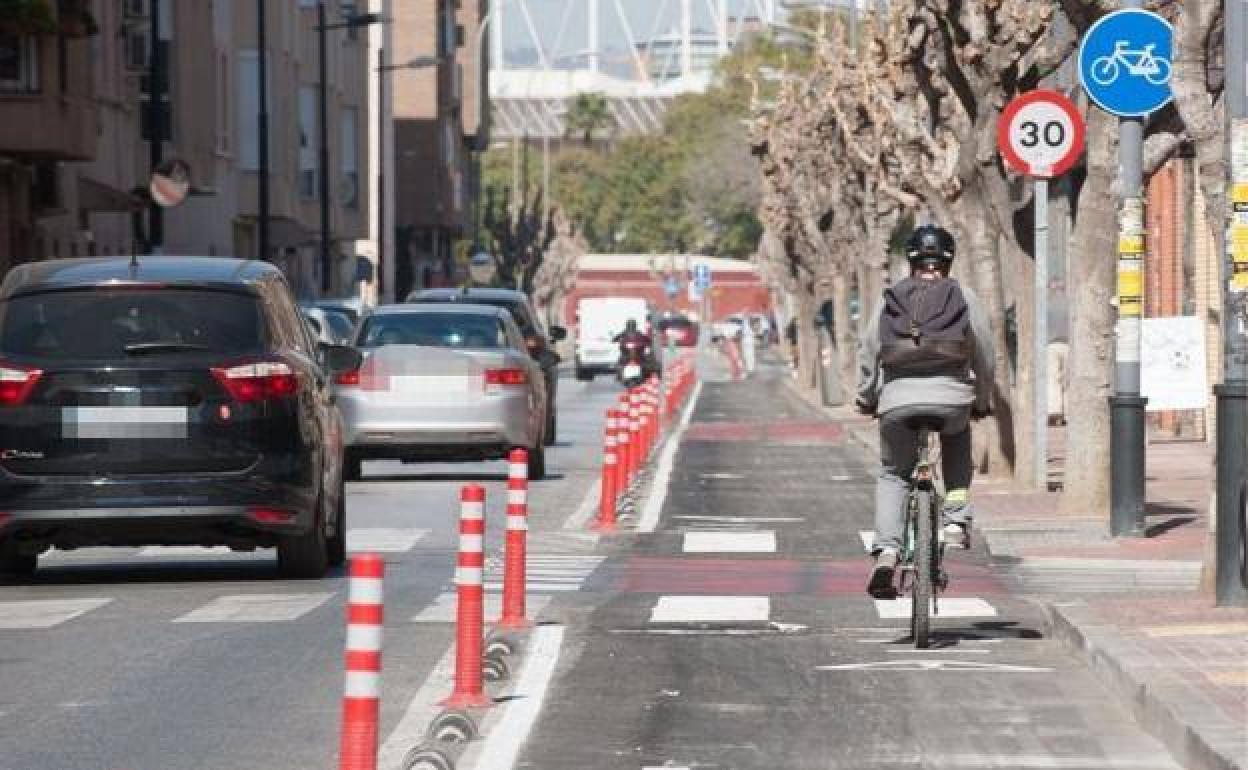 Carril bici en Murcia, en una fotografía de archivo.