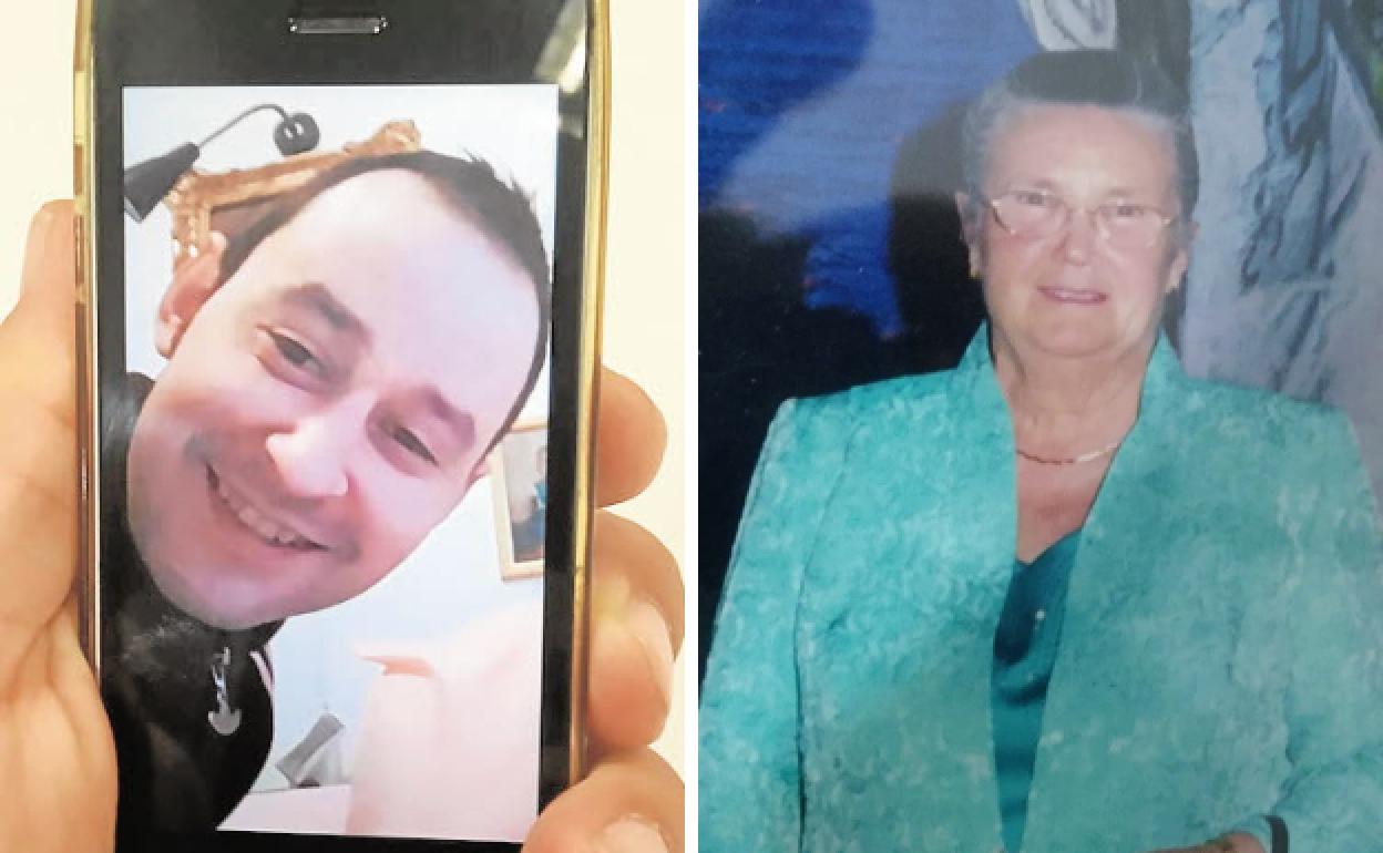 Un allegado muestra una foto de Joaquín G. V., el acusado. | María Velandrino, la víctima.