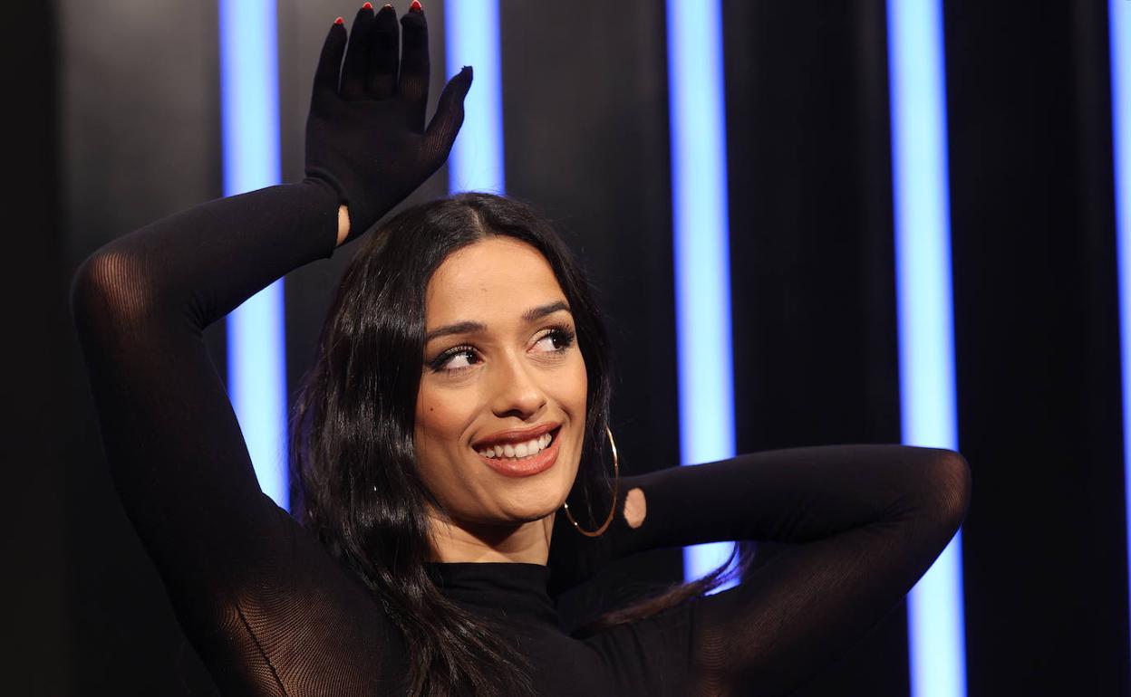 Chanel, durante la rueda de prensa de este martes en Madrid, tras el bronce en Eurovisión. 