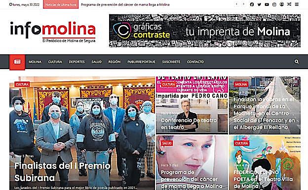  Imagen de la web Infomolina, en la que aparecen diversas noticias municipales. Reproducción de la carta que envió García Cantó a los empresarios. 