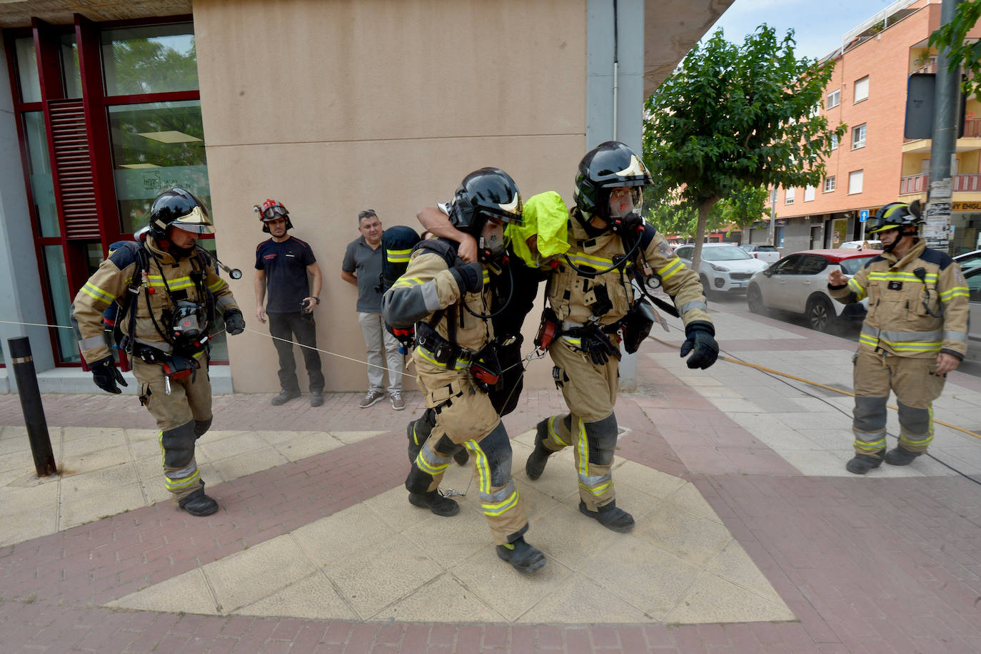 Fotos: El simulacro de los bomberos de Murcia, en imágenes