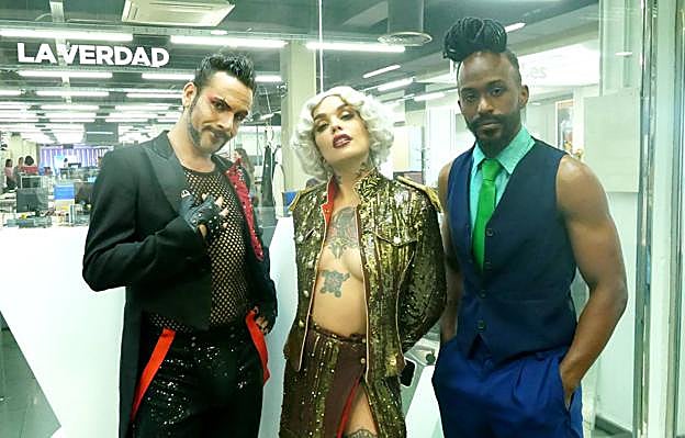 Edgar López, Vinila Von Bismark y José Sanzóval, en la Redacción de LA VERDAD. 