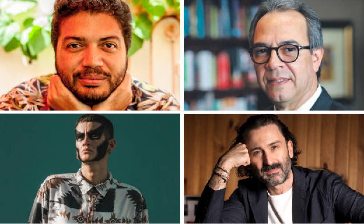 Arriba Frank Báez y José Mármol. Abajo, Rita Indiana y Javier Limón.