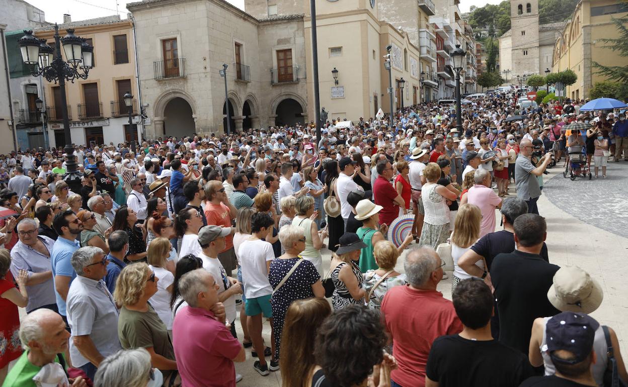 Protesta en Yecla, este domingo, en defensa de la sanidad pública.