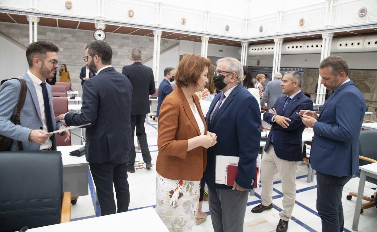 Diputados en la Asamblea Regional, este miércoles.