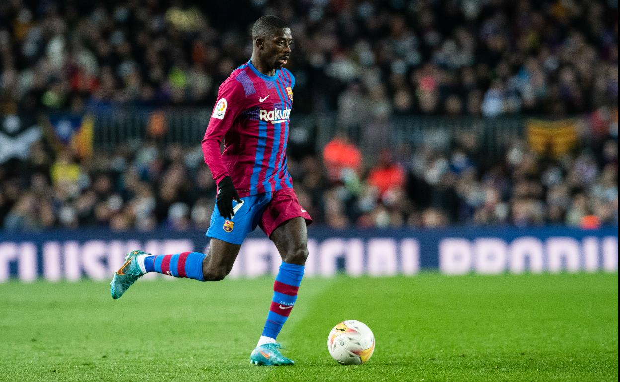 Ousmane Dembélé, durante un partido con el Barça la pasada temporada.