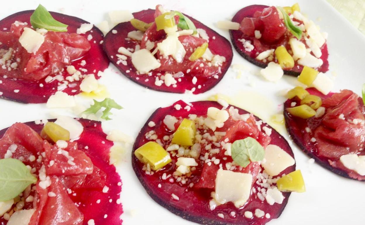 Carpaccio de remolacha y ternera