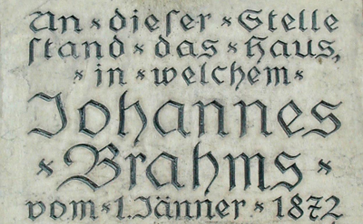 Placa de Brahms en Viena.