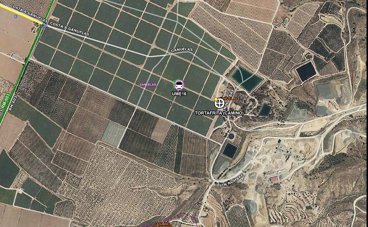 Ubicación de la empresa agrícola donde ha tenido lugar el accidente. 