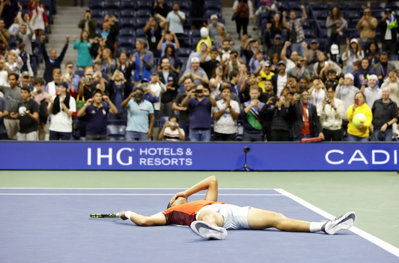 Fotos: Así celebró la victoria Carlos Alcaraz frente a Sinner en el US Open