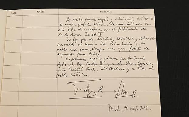 Palabras de los Reyes en honor a Isabel II. 