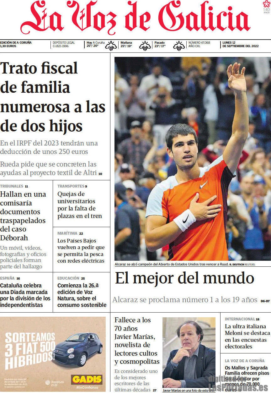 Fotos: Carlos Alcaraz, protagonista de las principales portadas tras ganar el US Open