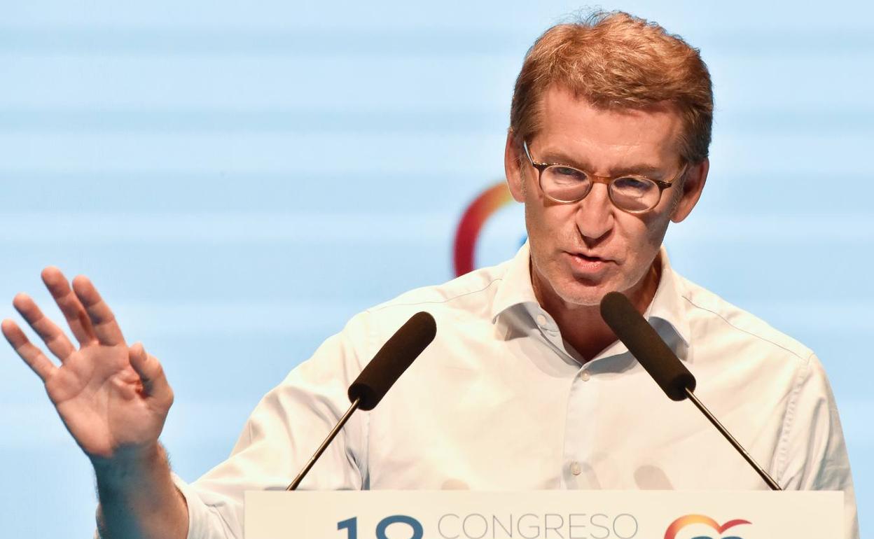 Núñez Feijóo durante el congreso del PP del pasado julio. 