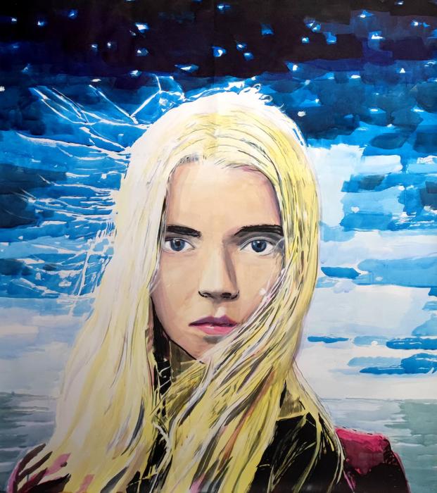 'La aparecida' (200x140cm, acrílico sobre papel), obra realizada por el pintor murciano Manuel Pérez para ilustrar esta portada de Ababol.