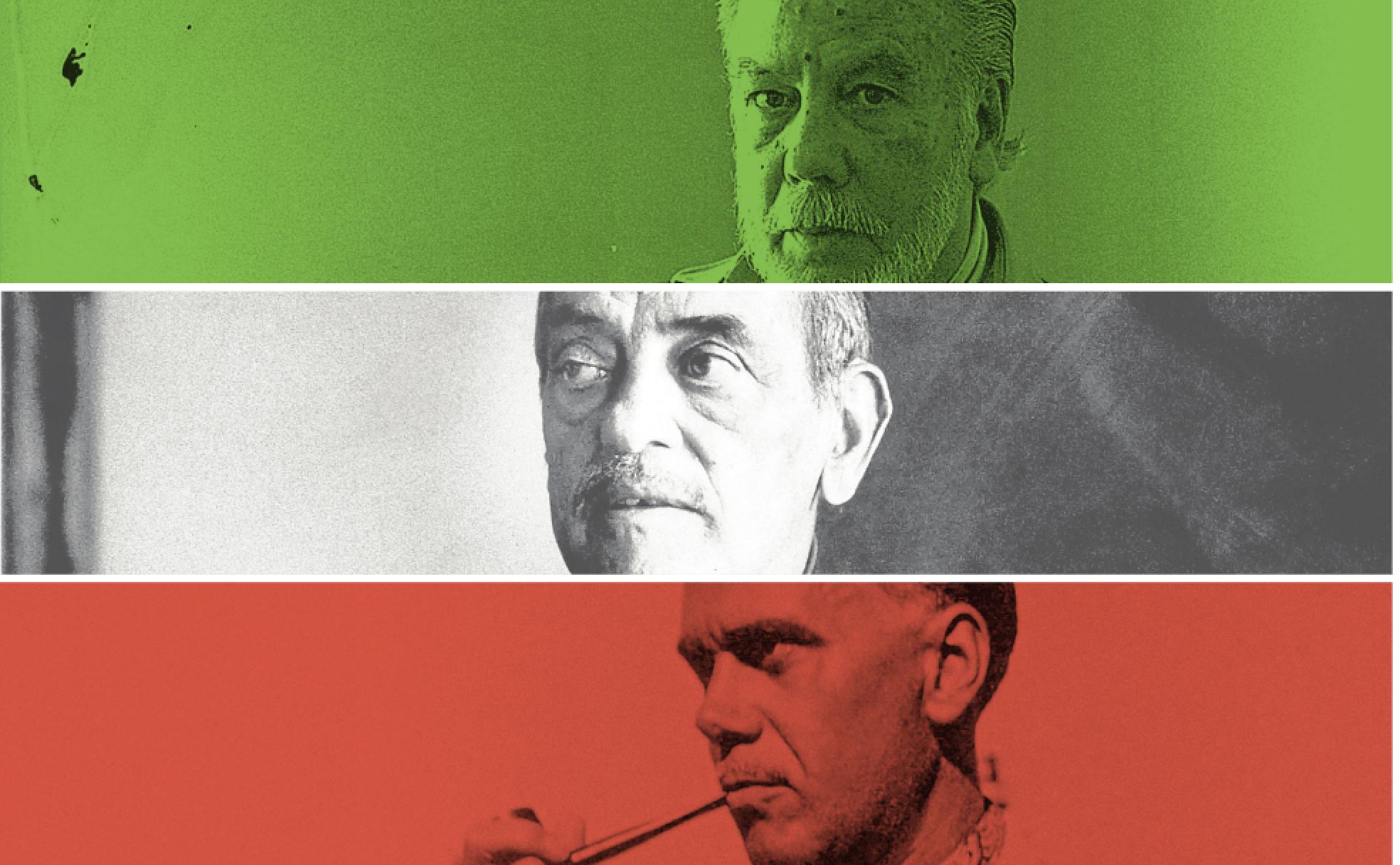 De arriba a abajo, Ramón Gaya, Luis Buñuel y Luis Cernuda. 