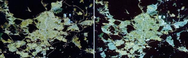 La contaminación lumínica de Madrid vista desde el espacio.