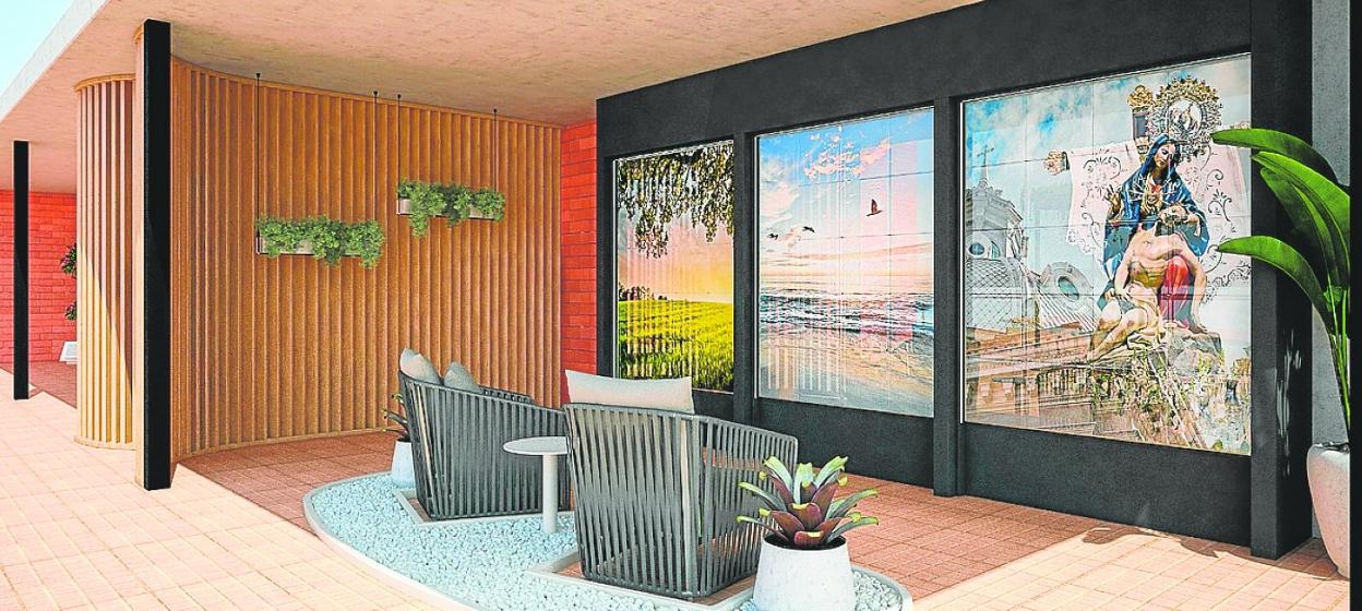 El nuevo columbario cuenta con una imagen de la Virgen de la Caridad. 