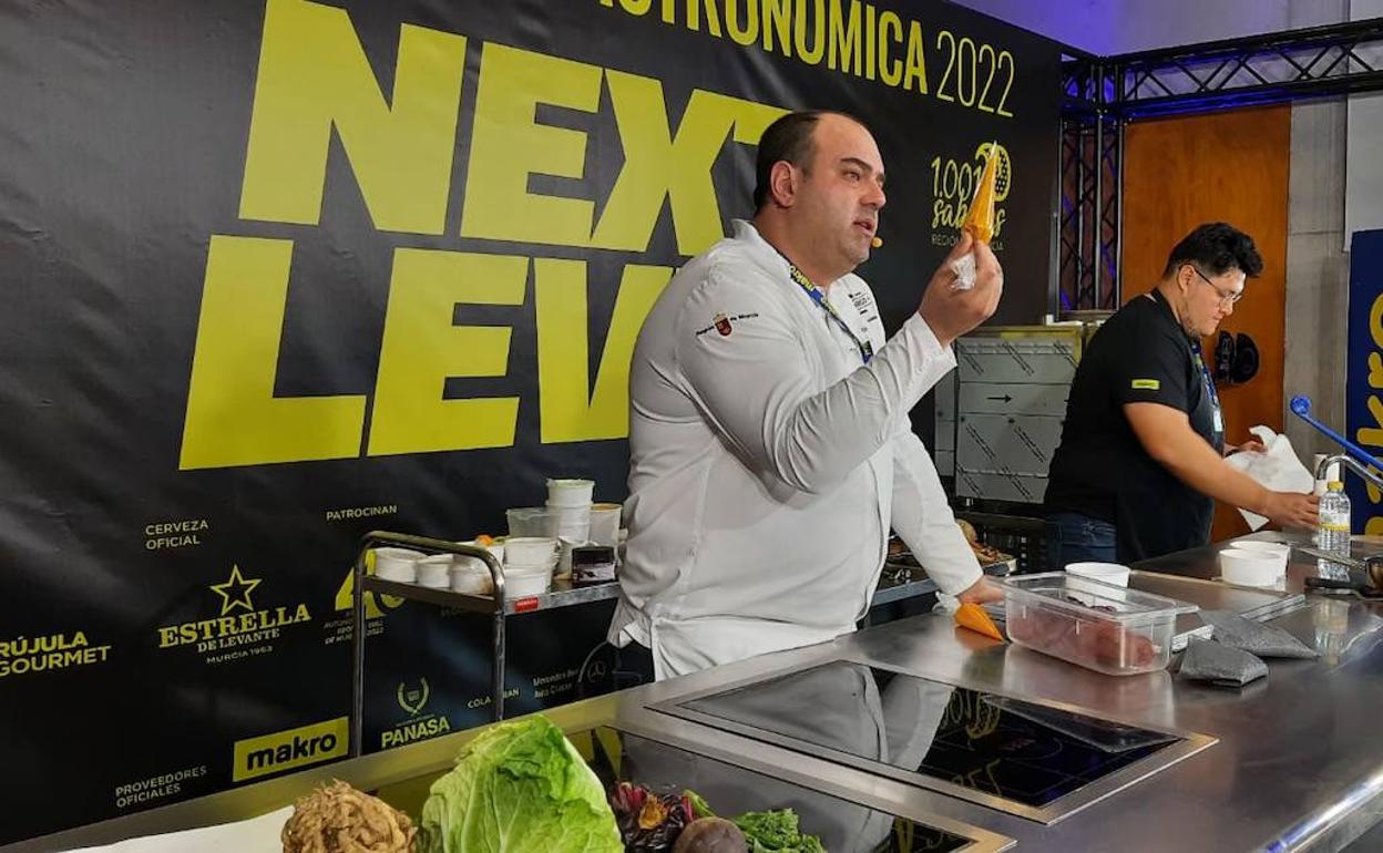 Salvador Fernández, este sábado, durante su ponencia en Región de Murcia Gastronómica 2022. 