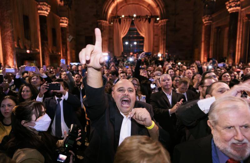 Simpatizantes del congresista republicano de Nueva York, Lee Zeldin.