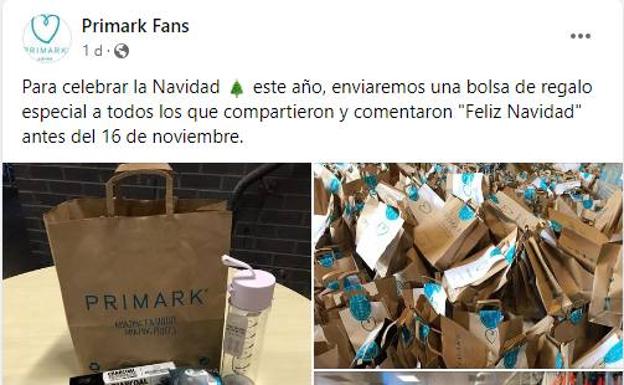 Estafa: Primark no está sorteando una bolsa especial de regalo por Navidad